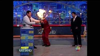 Fire-breathing live at TV