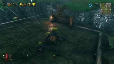 We created a soccer field and had to improvise a ball