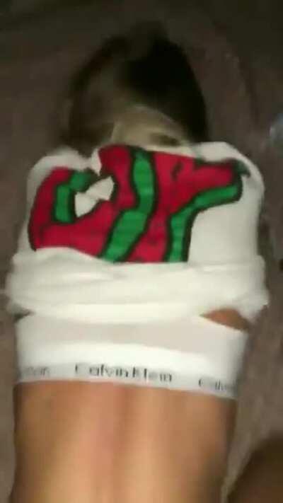 Here a sex video with her wack ass wanna be black on/off again bf Riley