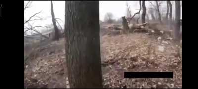Russian Soldier Ambushes Ukrainians in a Foxhole (Pokrovsk Region). Watch horizontal for better quality.