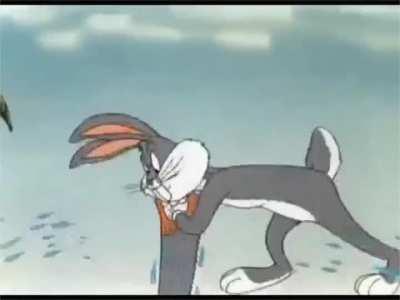 Królik Bugs dowiaduje się o wynikach wyborów w Polsce.