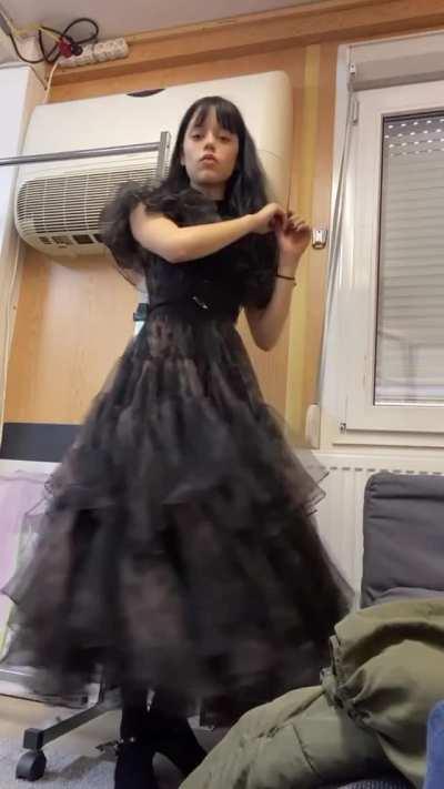 Jenna Ortega in black