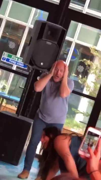 His reaction is everything