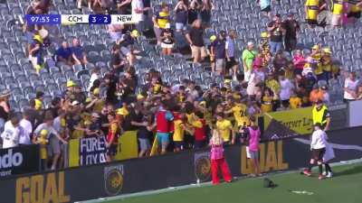 Central Coast Mariners [3] - 2 Newcastle Jets - Nicholas Duarte 90+8' (Saved penalty into goal on the opposite end)