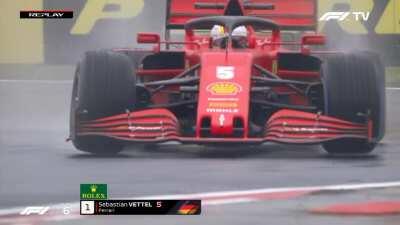 Vettel slow mo in the wet