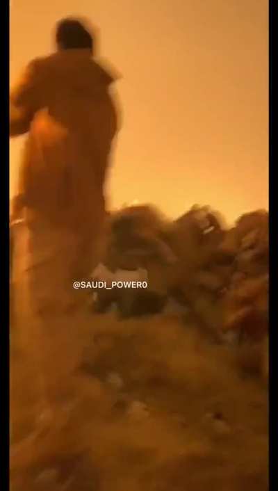 Targeting the positions of the Houthis and their attacking forces in Yemen/Saada with a TOS-A1 rocket launcher Filmed by the saudi side