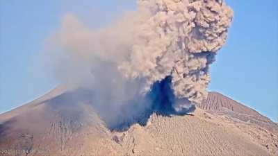 Strombolian burst from Sakurajima volcano - Kagoshima Kyushu Japan - 4 December 2025