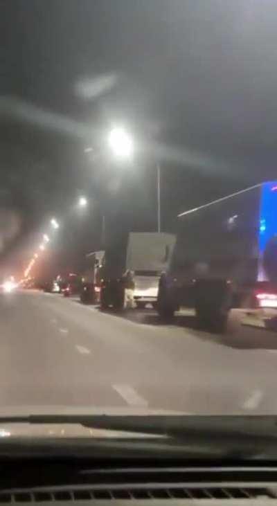 RU POV Wagner convoy (allegedly) heading towards Rostov.