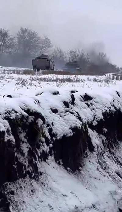 Local Ukrainian combined arms counter attack filmed from nearby trench