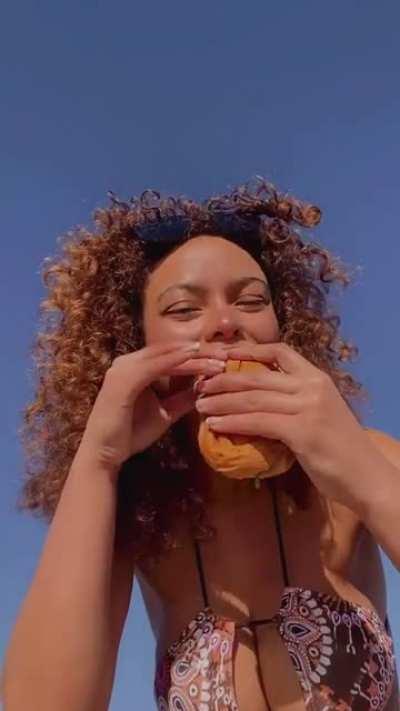 Enjoying a footlong 👀