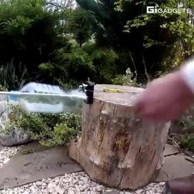 Tool that allows you to strip bottles down for rope fibers