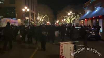 Chants of fuck Trump, fuck Biden too in Seattle tonight.