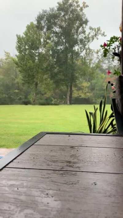 This is my favorite way to enjoy rain, to sit on my grandparents’ porch and just relax.