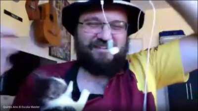 So my kitten has decided to join my online classes.