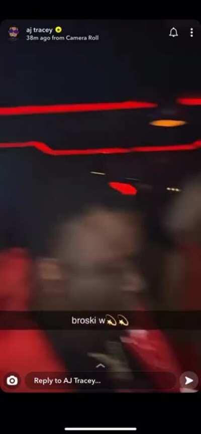 AJ Tracey sharing a video of him parting with Pop Smoke whilst he was in the UK