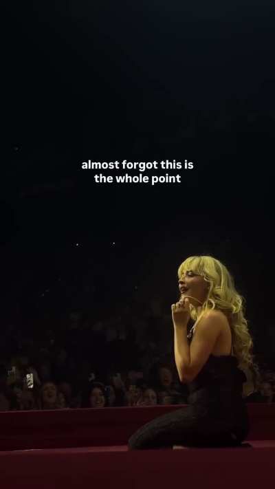 'emo over this. miss u guys' - Snippet from Short n Sweet Tour - IG April 2025