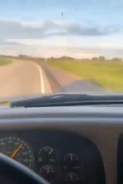 Idiot trying to be cool by going at 70 mph and posting on social media