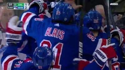 [DAL 1-(2) NYR] Adam Fox goes backhand top shelf for the OT game winner
