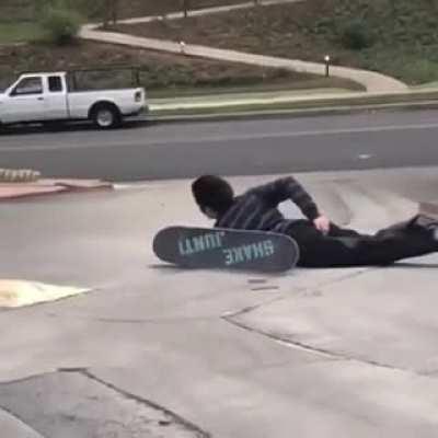 HMB while this skateboard nails my...landing