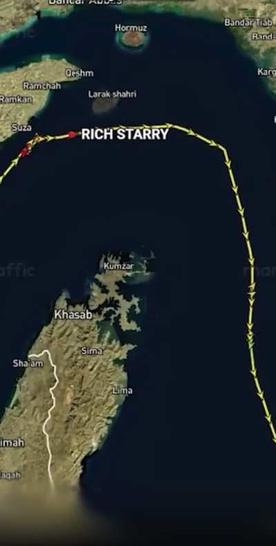 Tanker Rich Starry managed to cross Strait of Hormuz since blockade started