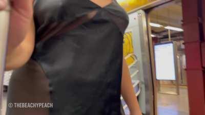 The MTA worker caught me flashing my ass on the train