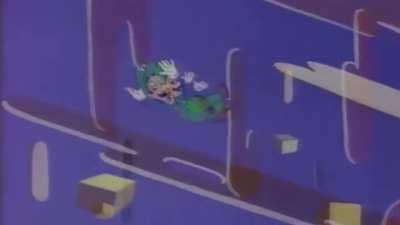 Luigi gets dragged down by the stone (not sure if someone already made something like this)