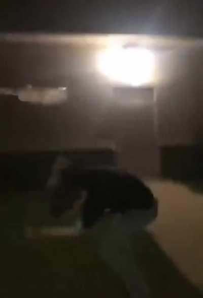 Throwing a glass bottle at the wall ...