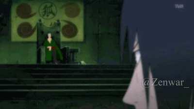 Zoro politely asks Sasuke if he wants directions