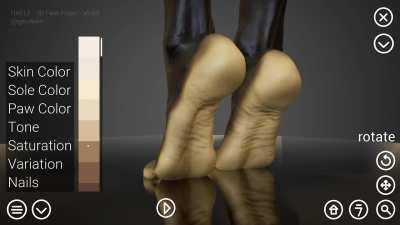 In this game you can do only one thing which is customizing feet, but that you can do to a surprising detail. You can change colors, materials, nail polish, set animations, edit the lighting and the environment. You can make them shiny, dirty, realistic o