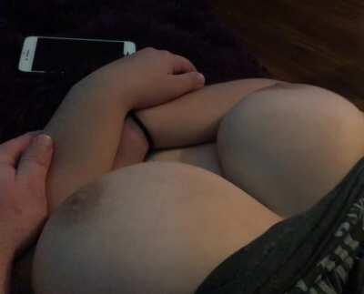 Just me twerking my titties for my hubby but you all get to enjoy as well!