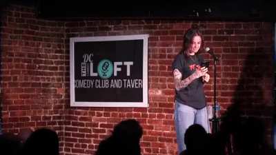 Comedian loses her mind when realising she's not the main character and has no funny material.