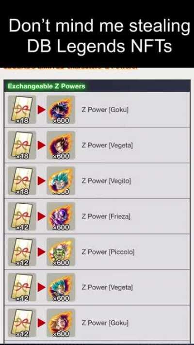 Don’t mind me stealing DB Legends NFTs