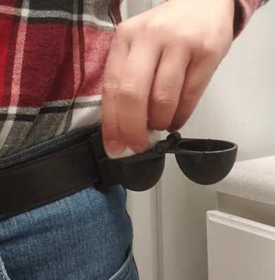 I made a tactical belt-mounted egg holster.