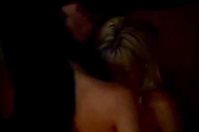 Lesbians grinding and grabbing each other after dark