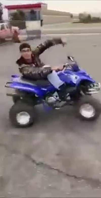Driving a quad bike like this