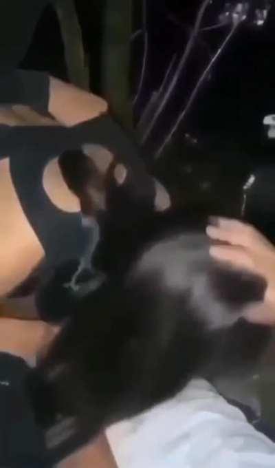 My best friend loves being spit-roasted like a slut!