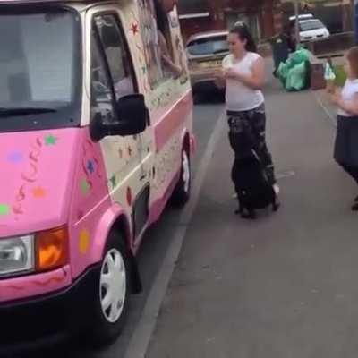 I love this so much! He made the dog so happy! “A 99 please human”