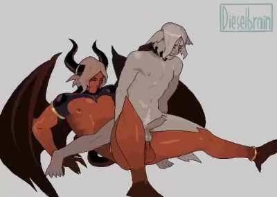 Intense cumshots - art by dieselbrain