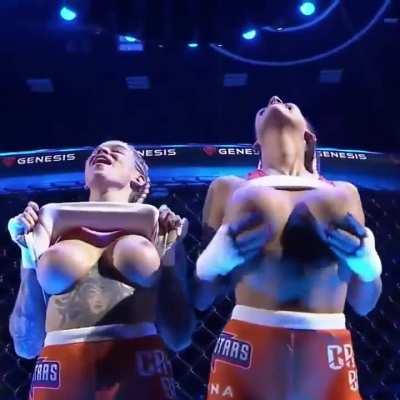 Inked Dory & Karina Pedro Flashing before a Clash of the Stars match