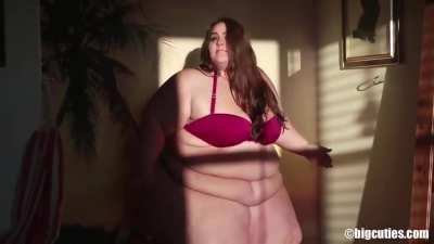 Mary Boberry playing with her ball