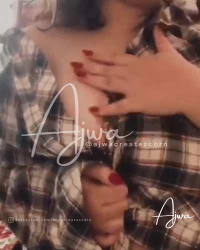 Unbuttoned just enough to make you hesitate. If this slow touch already has you staring, premium would finish the job. Follow @ajwacreatescorn on X, Facebook, TikTok & Instagram — subscribe if you want more than a tease.