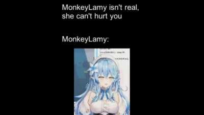 MonkeyLamy isn't real, she can't hurt you