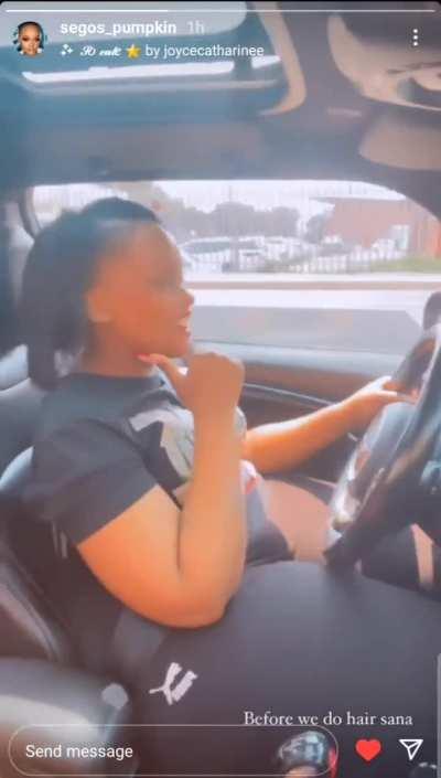 From her story earlier today, dont u love the way it sits in the car?