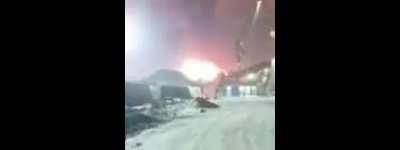 Multiple clips show the aftermath of a Ukrainian drone strike targeting the Ust-Luga port (Leningrad region), the Novatec terminal is on fire, January 21st 2024