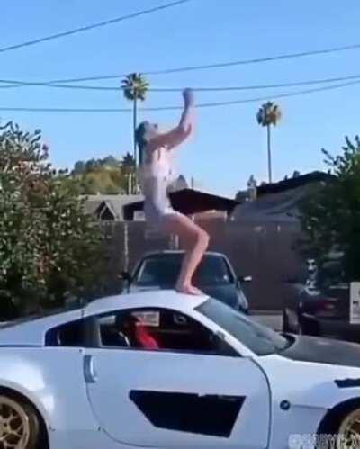 Doing backflip on car