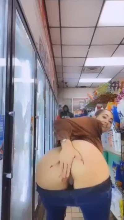 Flashing and twerking in liquor store