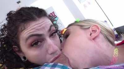 Making sure his cock & balls get treated properly