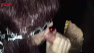 Happy Monday Sluts. An Older Video. Hubby Found a Little Trove From 2015 Videos of Me Trying a Short lived Blindfold Thing, This Taken at Green Door ABS in Bethlehem PA. Surprise Cumshot . See More at Link in Comments