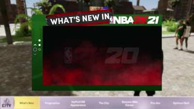 Next Gen 2k21 shows the 2k20 logo behind the what's new screen