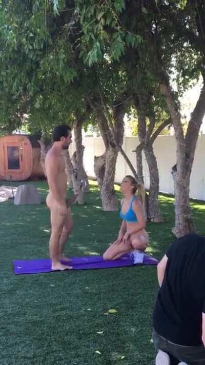 Practising positions before shooting!